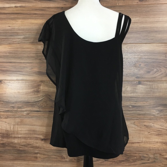 <SOLD>Belldini Women RuffledOne ShoulderTop Blouse - Picture 2 of 4